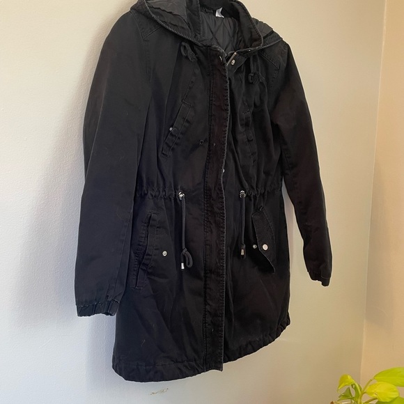 H&M Divided | Black Padded Parka Jacket with Hood | Size 8 - Picture 2 of 12